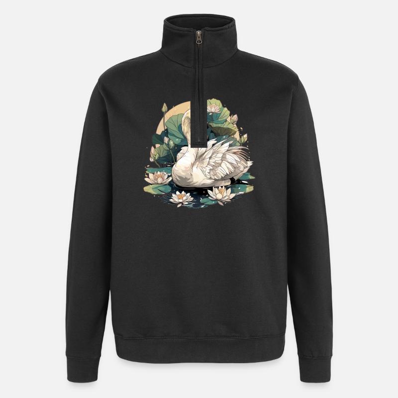 Cygnes Cygne - Sweat à zip 1/4 - noir