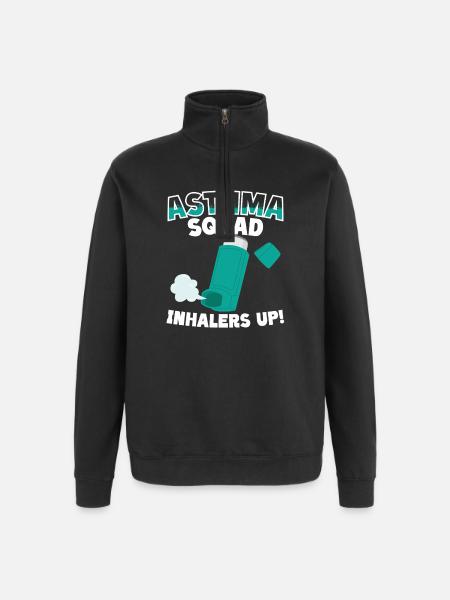 Asthma Squad Inhalers Up Asthmatics - Quarter-Zip Sweatshirt - black