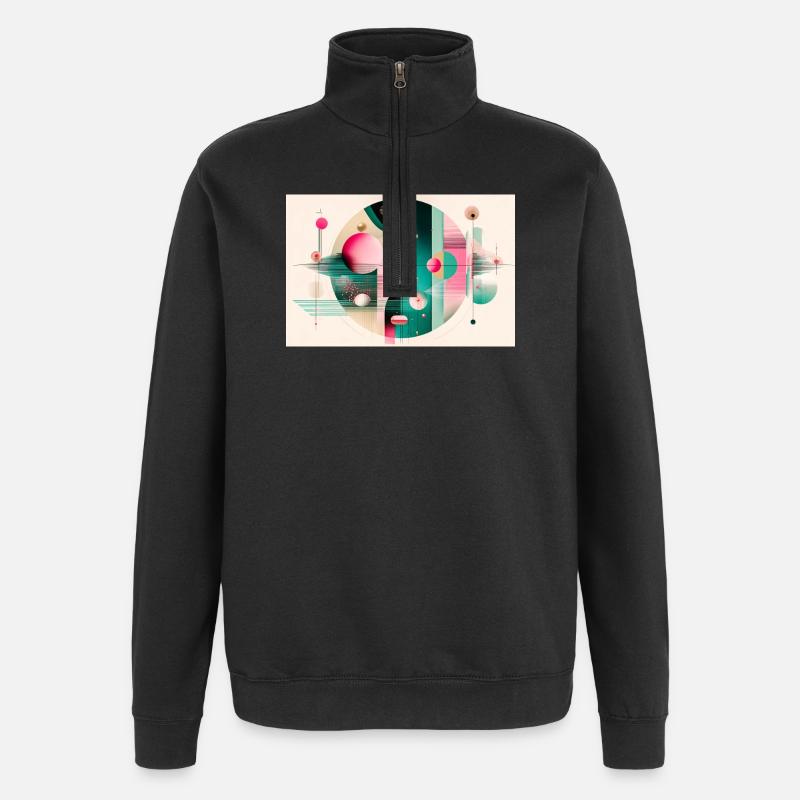 Abstract composition with chromatic flight - Quarter-Zip Sweatshirt - black