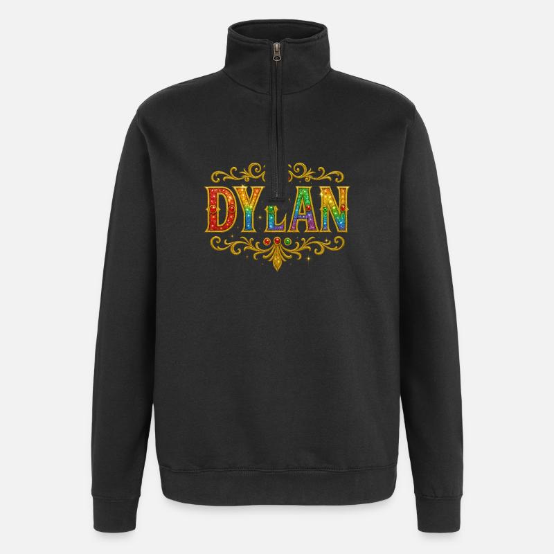 DYLAN Glitter Gold Sequins - Quarter-Zip Sweatshirt - black