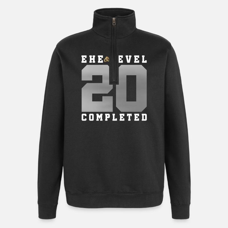 20e anniversaire de mariage - Sweat à zip 1/4 - noir