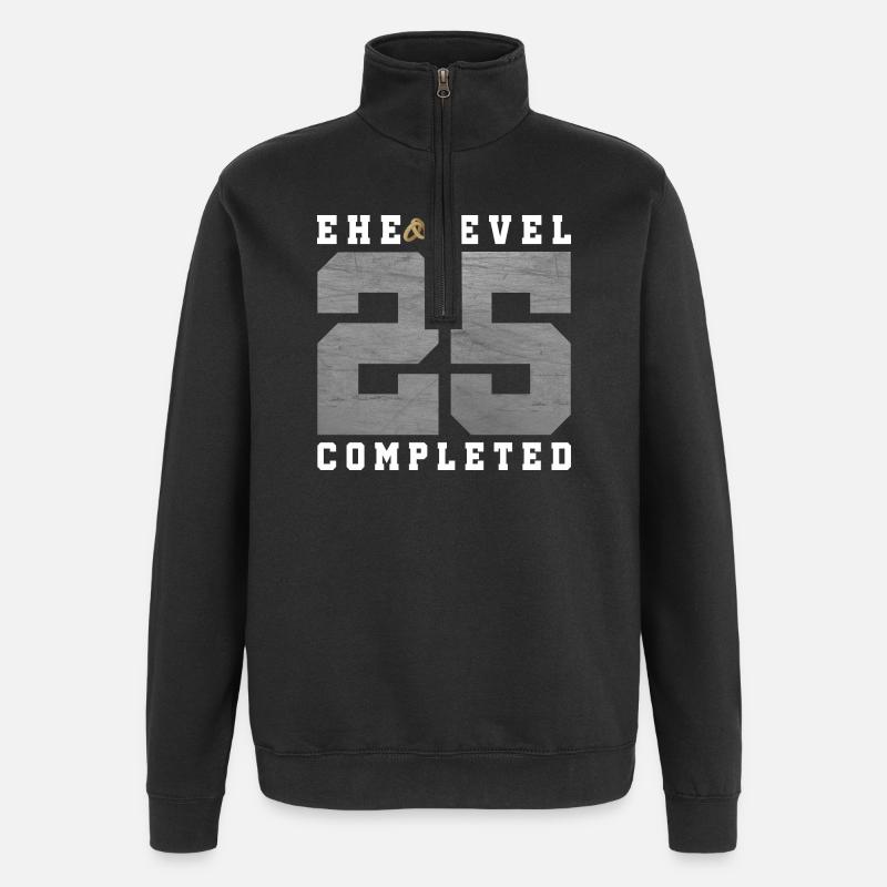 25e anniversaire de mariage - Sweat à zip 1/4 - noir