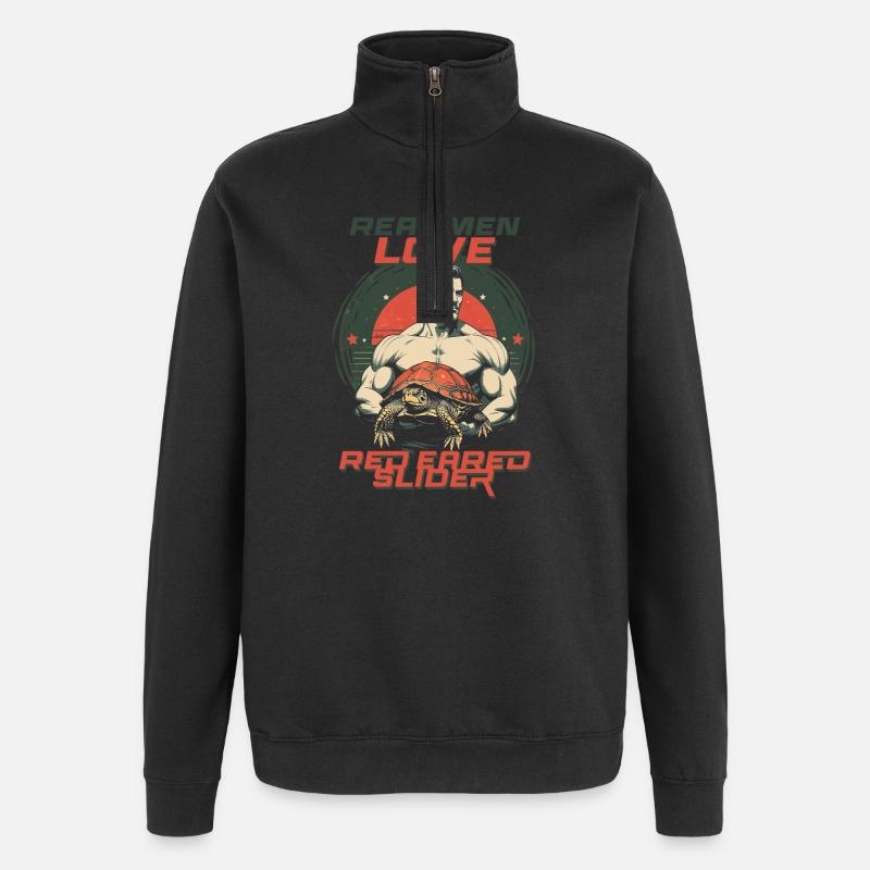 Red-eared Turtle - Quarter-Zip Sweatshirt - black