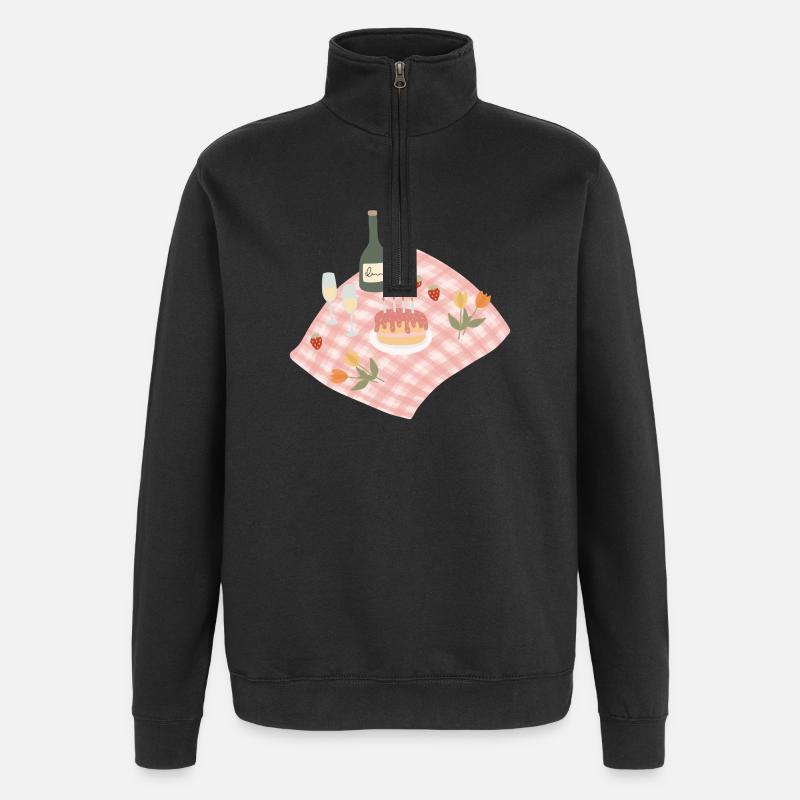 Conception de fête de pique-de célébration - Sweat à zip 1/4 - noir