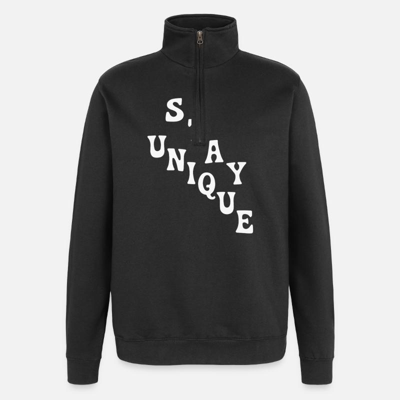 Conception ludique d'un arrangement d'alphabet - Sweat à zip 1/4 - noir