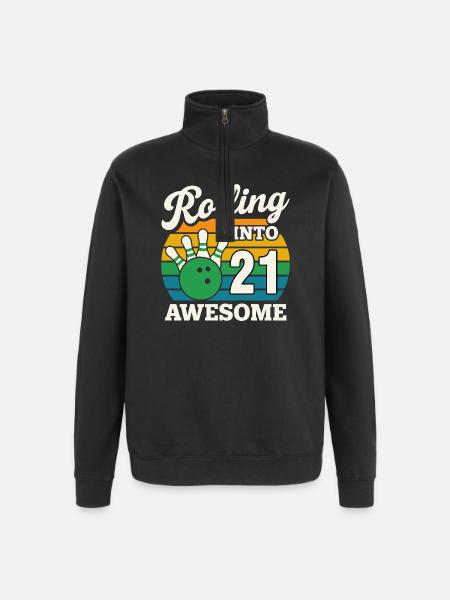 Bowling Snake Year 2021 T-Shirt Design - Quarter-Zip Sweatshirt - black