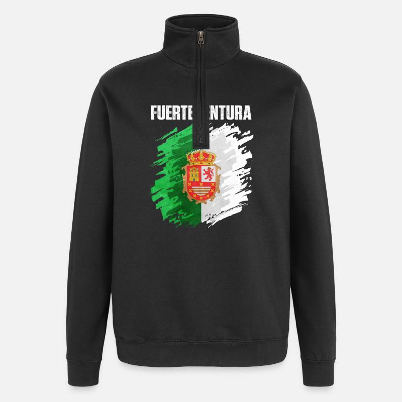 Conception du drapeau de Fuerteventura - Sweat à zip 1/4 - noir