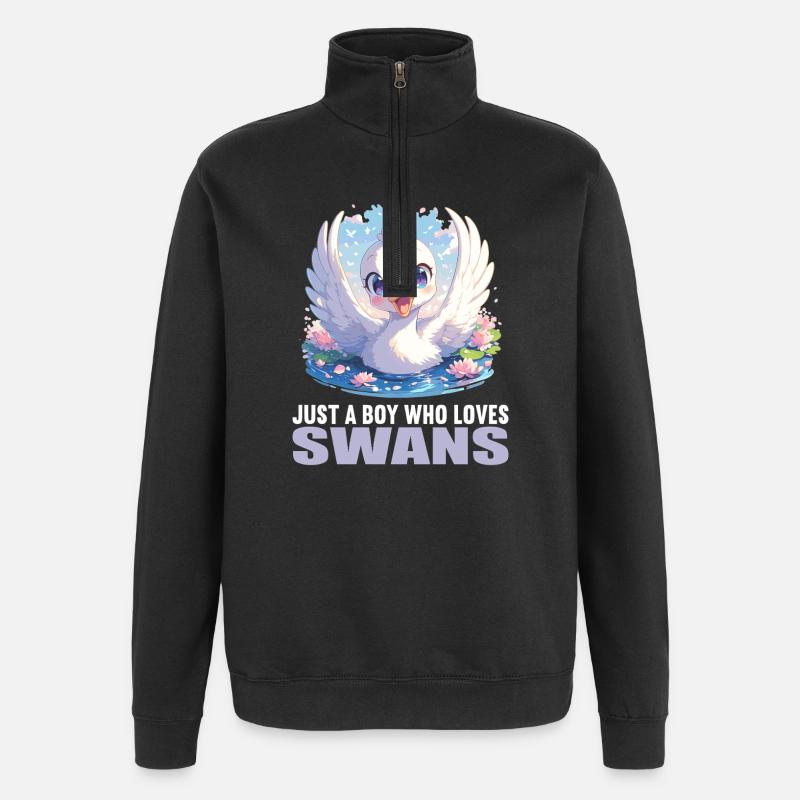 Swans Swan - Quarter-Zip Sweatshirt - black