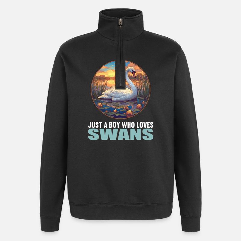 Cygnes Cygne - Sweat à zip 1/4 - noir