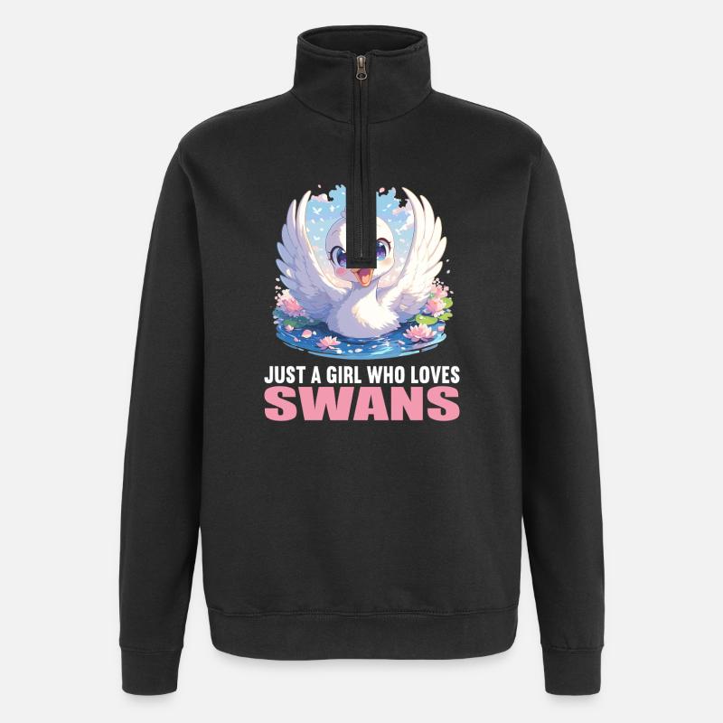 Swans Swan - Quarter-Zip Sweatshirt - black