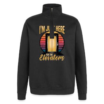 Elevator toddler & kids - Quarter-Zip-Sweatshirt - Schwarz - Vorne - AI Model Female 172 light (172cm) & AI Model Male 178 dark (178cm)