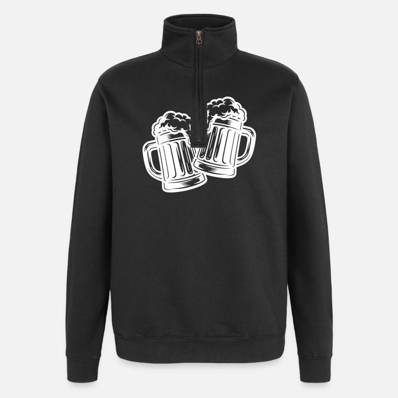 Bier Anstoßen Prost - Quarter-Zip-Sweatshirt - Schwarz