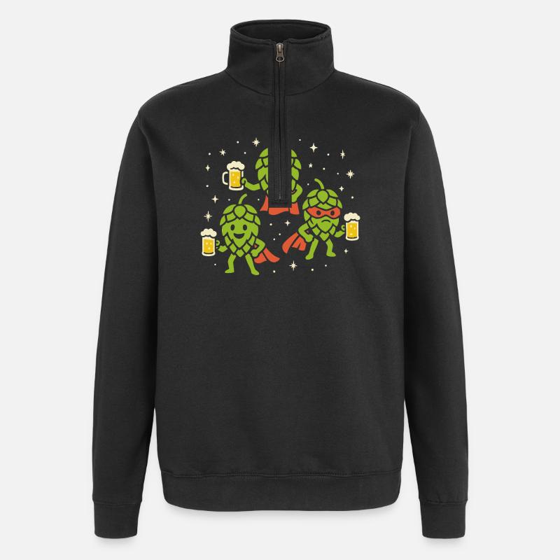 Héros du houblon - Sweat à zip 1/4 - noir