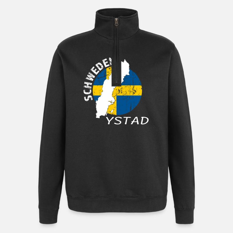 Ystad - Quarter-Zip Sweatshirt - black