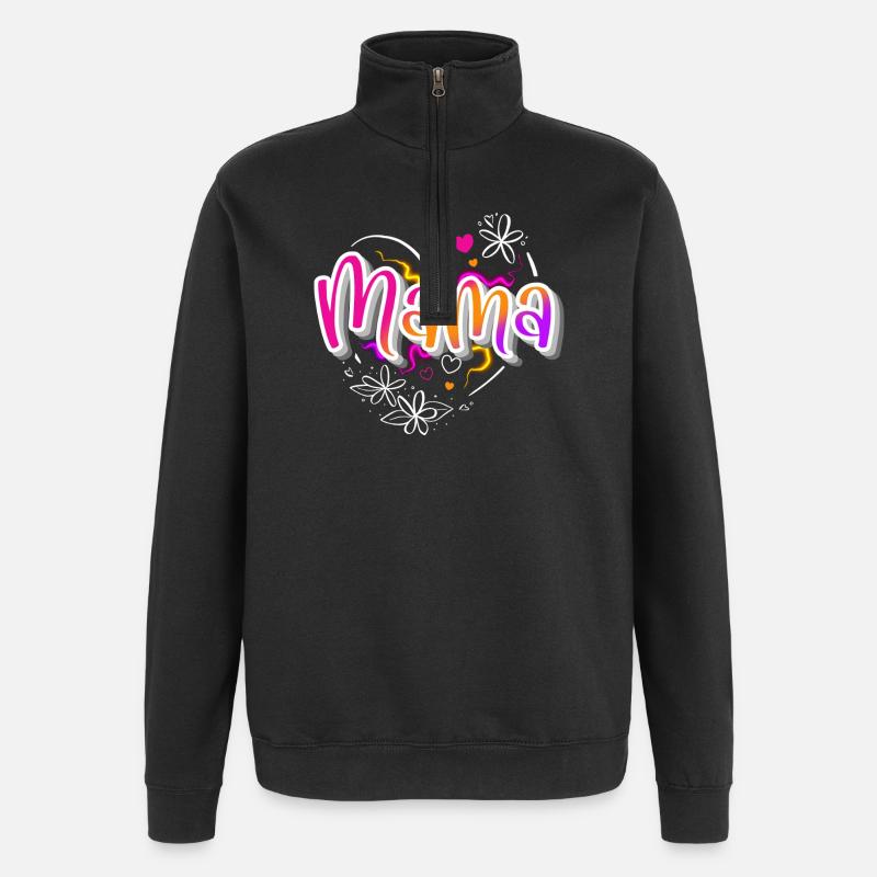 Maman - Sweat à zip 1/4 - noir