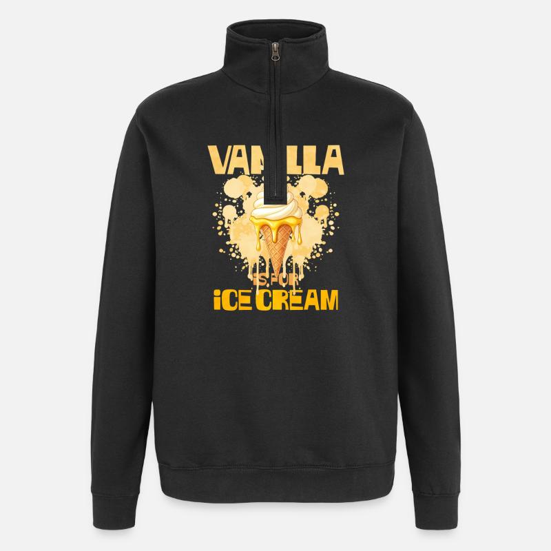 Vanille Eistüte Vanilleeis - Quarter-Zip Sweatshirt - black