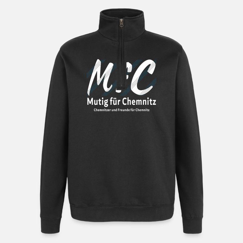 Chemnitz Courageous for Chemnitz - Quarter-Zip Sweatshirt - black