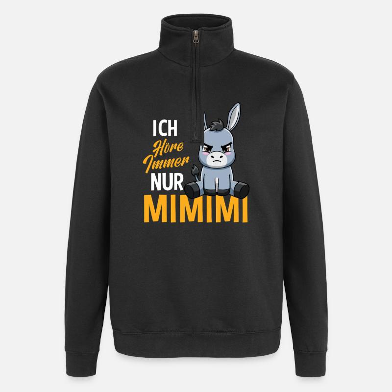 J'entends toujours seulement un âne Mimimi - Sweat à zip 1/4 - noir