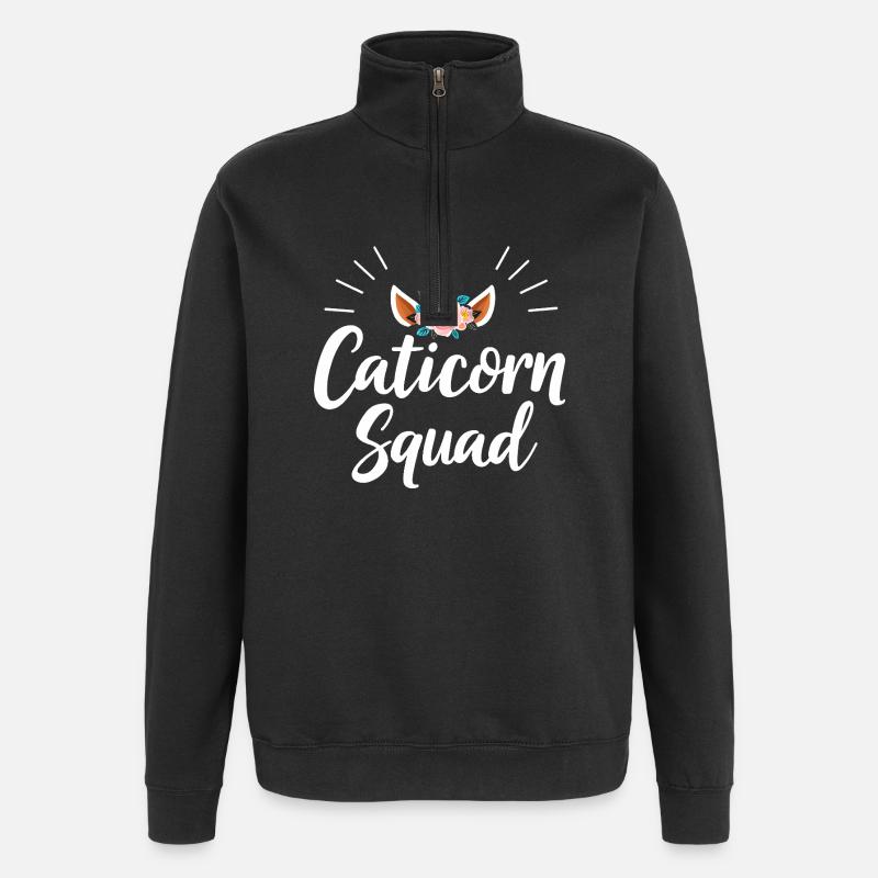 Escouade Caticorn - Sweat à zip 1/4 - noir
