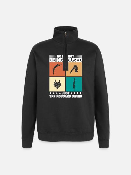 Plongeoir - Sweat à zip 1/4 - noir