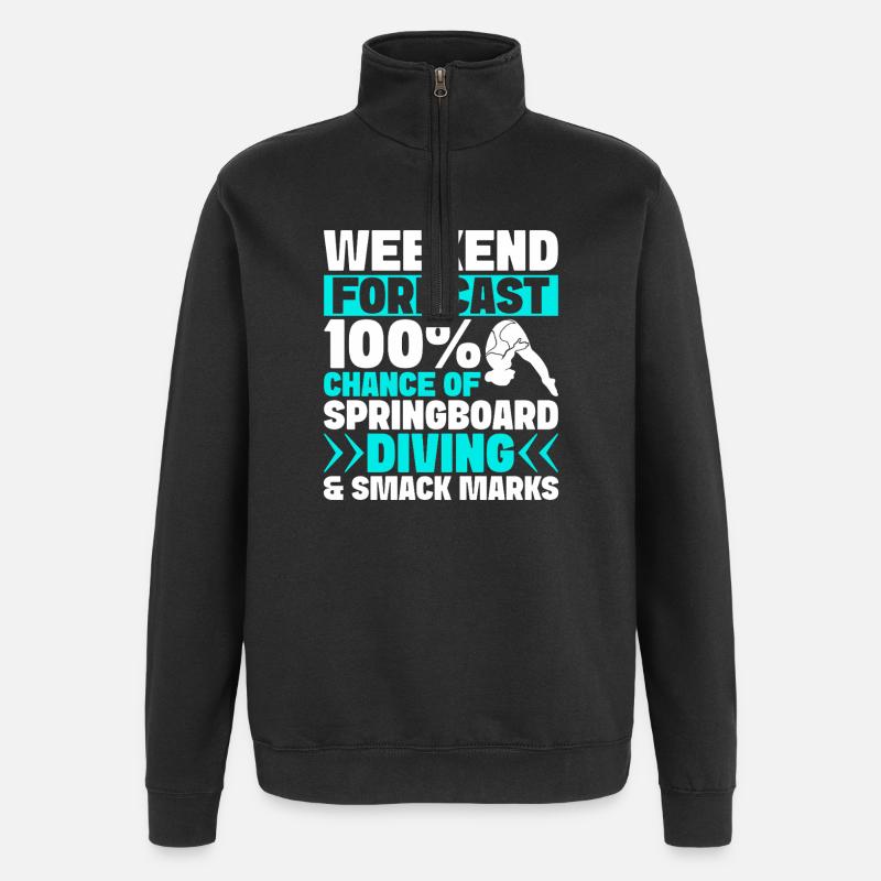 Kunstspringen Turmspringer Sprungbrett - Quarter-Zip-Sweatshirt - Schwarz