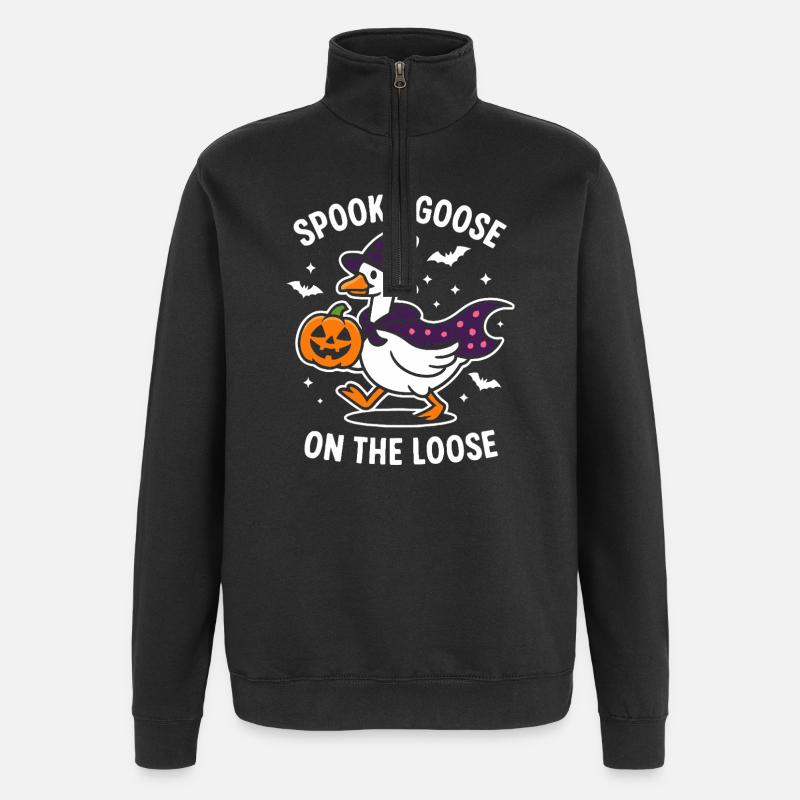 Spooky Goose Halloween Costume Design - Sweat à zip 1/4 - noir