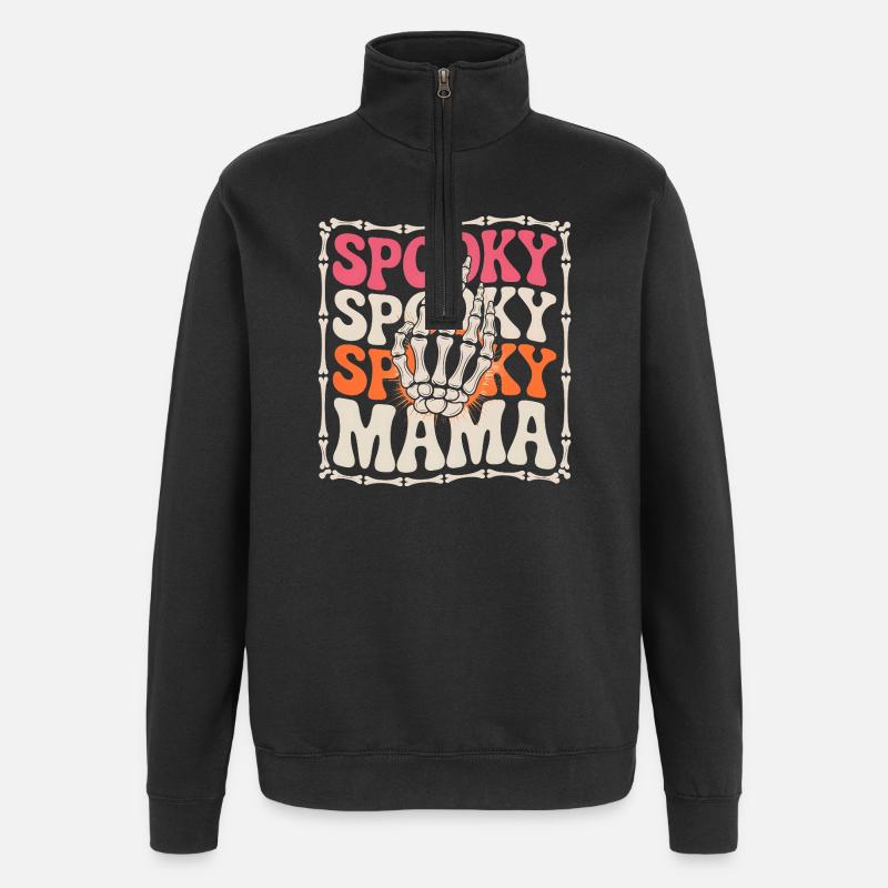 Spooky Mama Skeleton Hand - Quarter-Zip Sweatshirt - black