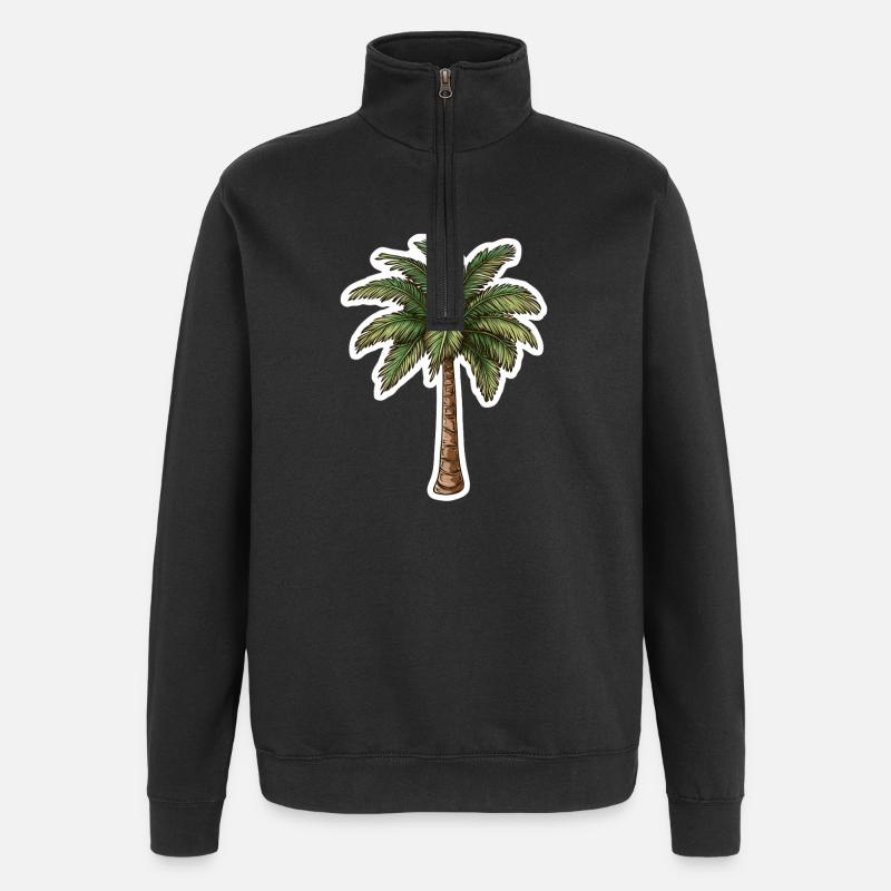 Palme - Quarter-Zip-Sweatshirt - Schwarz