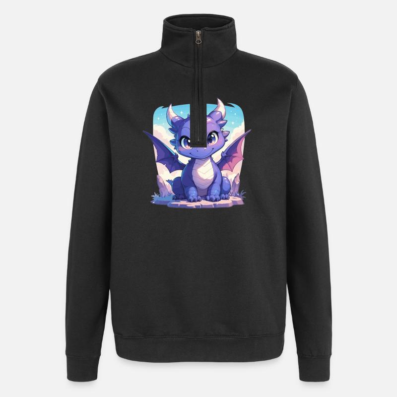 Dragon Dragon - Sweat à zip 1/4 - noir