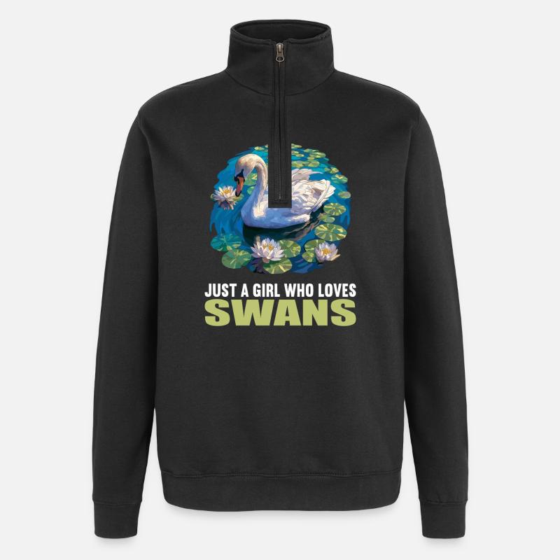 Swans Swan - Quarter-Zip Sweatshirt - black