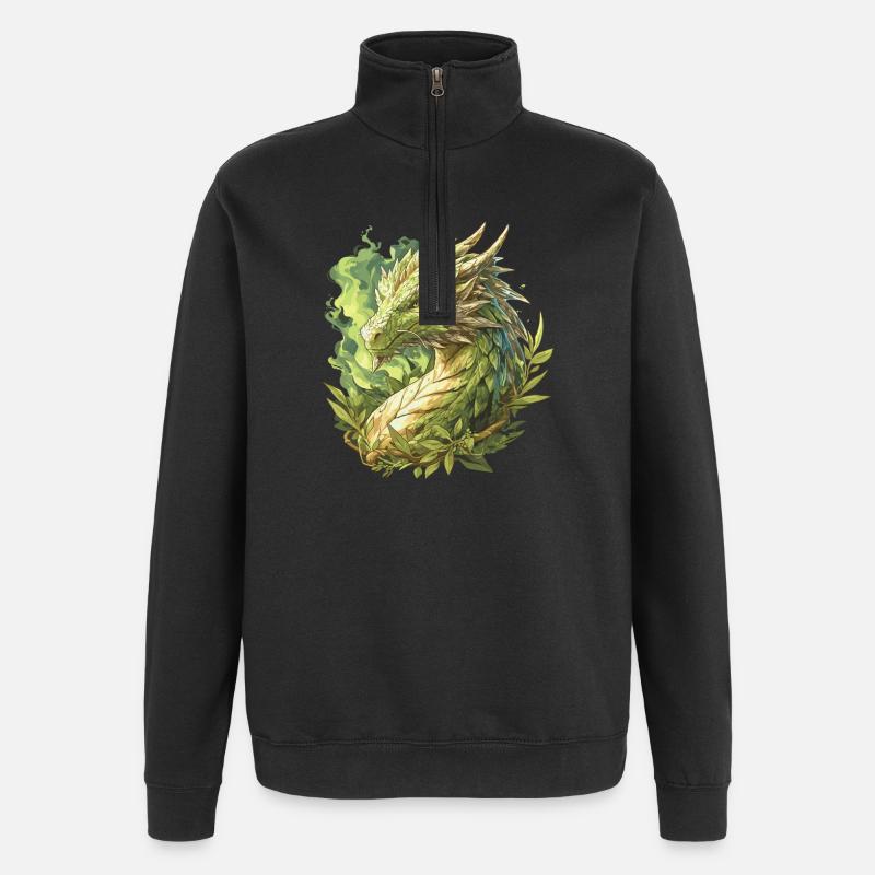 Dragon Dragon - Quarter-Zip Sweatshirt - black