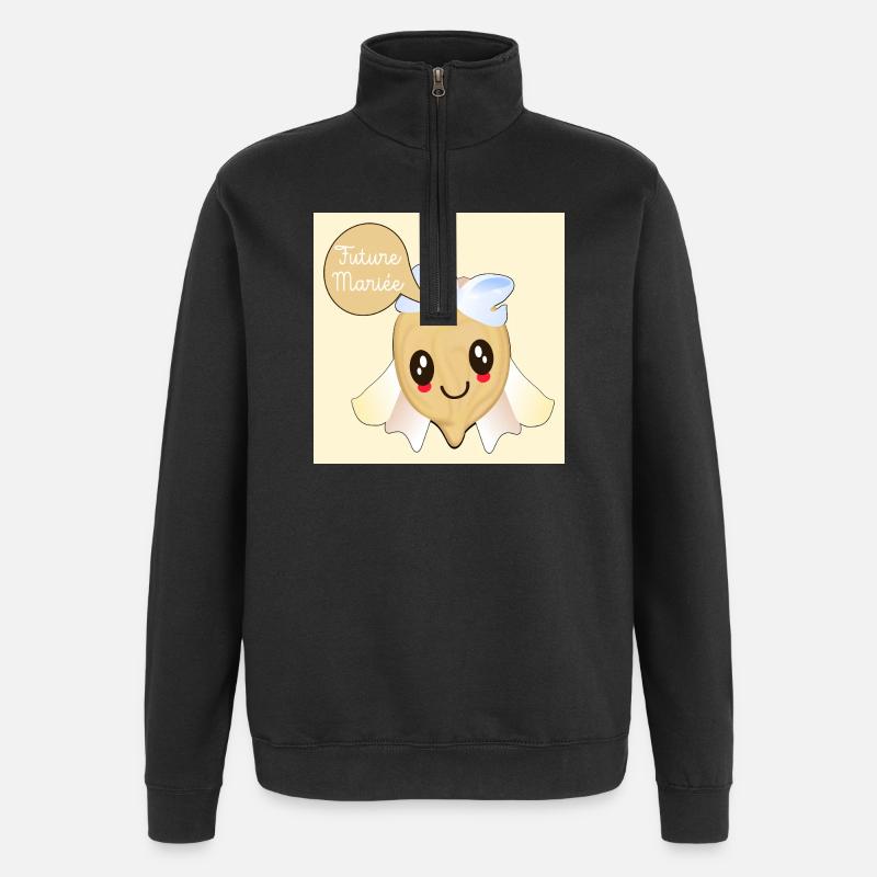 Future Mariée Pois Chiches - Sweat à zip 1/4 - noir