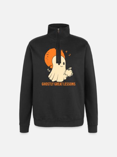 Funny Teacher Skeleton Halloween Classroom - Quarter-Zip Sweatshirt - black