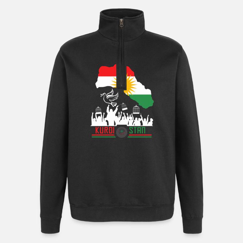 Kurdischer Flaggen mit Kurdistan Kurde - Quarter-Zip-Sweatshirt - Schwarz