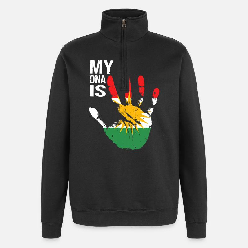 Kurdistan Kurden Handdesign mit Flagge - Quarter-Zip-Sweatshirt - Schwarz
