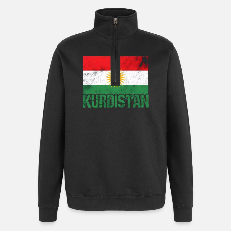 Kurdisches Friedenssymbol mit Kurdistan Kurden  - Quarter-Zip-Sweatshirt - Schwarz