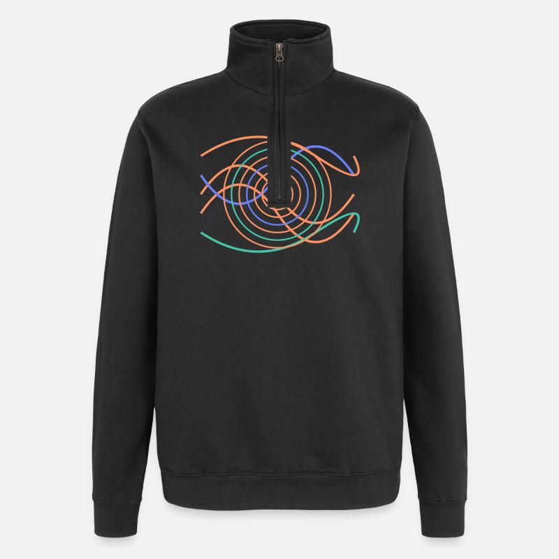 Conception abstraite des vagues - Sweat à zip 1/4 - noir