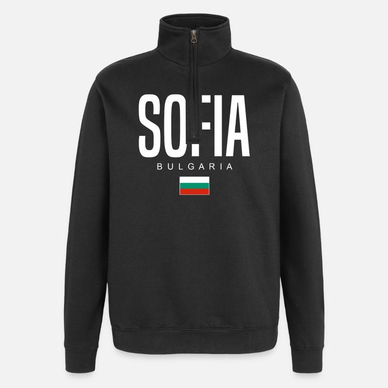 Sofia Bulgaria - Quarter-Zip Sweatshirt - black