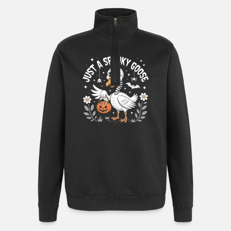 Nur eine gruselige Gans - Quarter-Zip-Sweatshirt - Schwarz