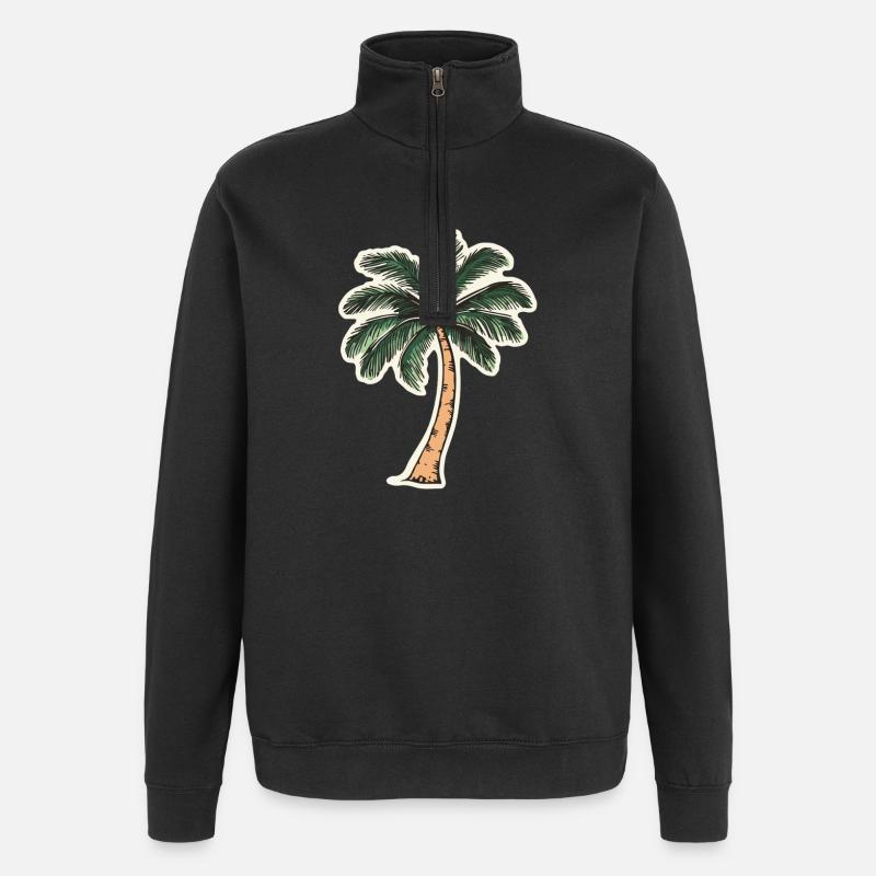 Palme - Quarter-Zip-Sweatshirt - Schwarz