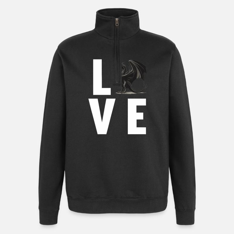 Dragon Dragon - Sweat à zip 1/4 - noir
