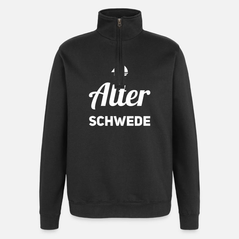Vieux Suédois Drôle d’expression Dire - Sweat à zip 1/4 - noir