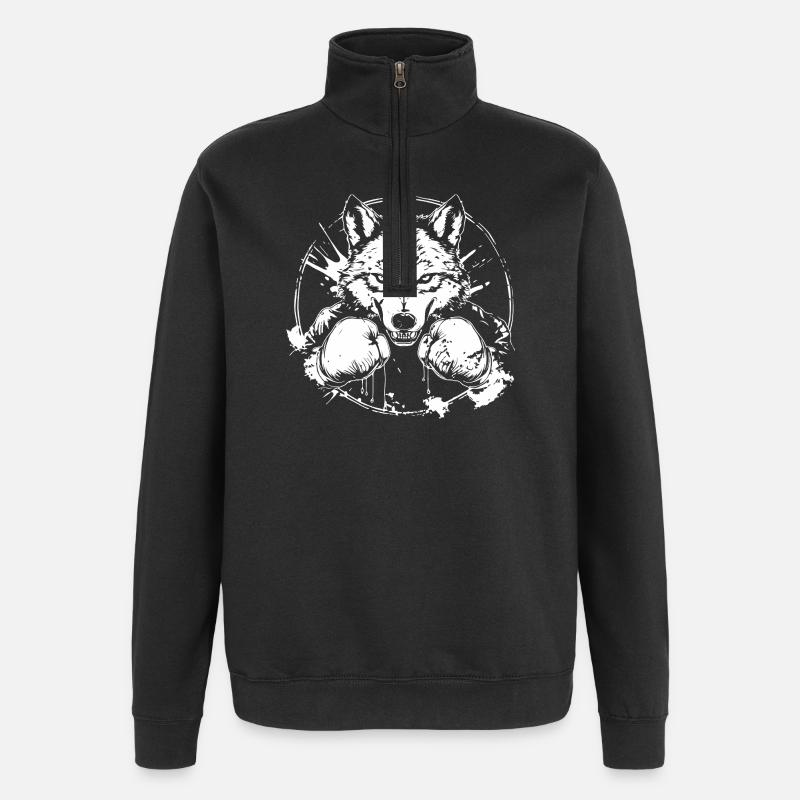 Wolf Boxer Boxe MMA - Sweat à zip 1/4 - noir