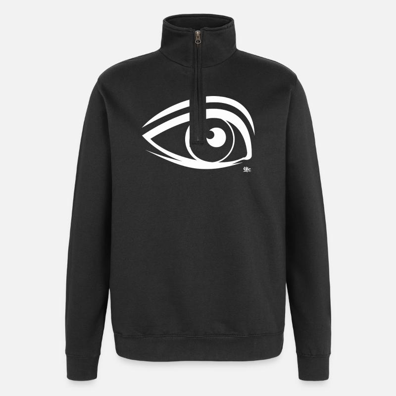 Oeil - Sweat à zip 1/4 - noir