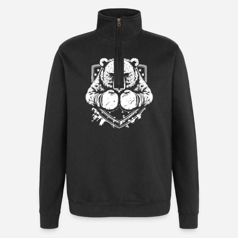 Bär Boxer - Quarter-Zip-Sweatshirt - Schwarz