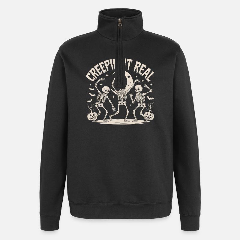 Creepin’ It Real Skeleton Dance - Quarter-Zip Sweatshirt - black