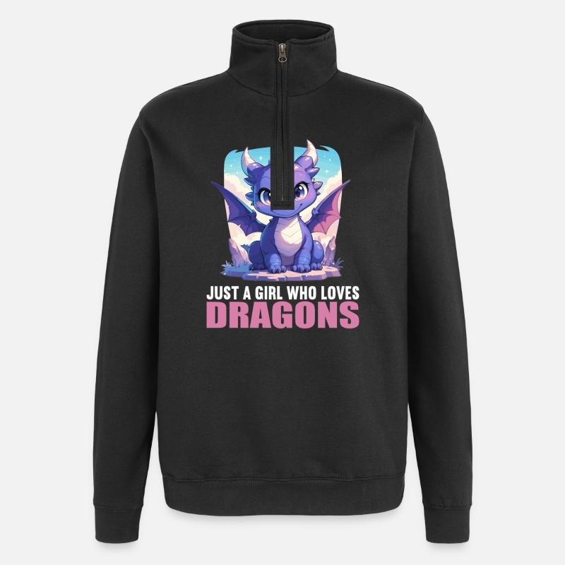 Dragon Dragon - Quarter-Zip Sweatshirt - black