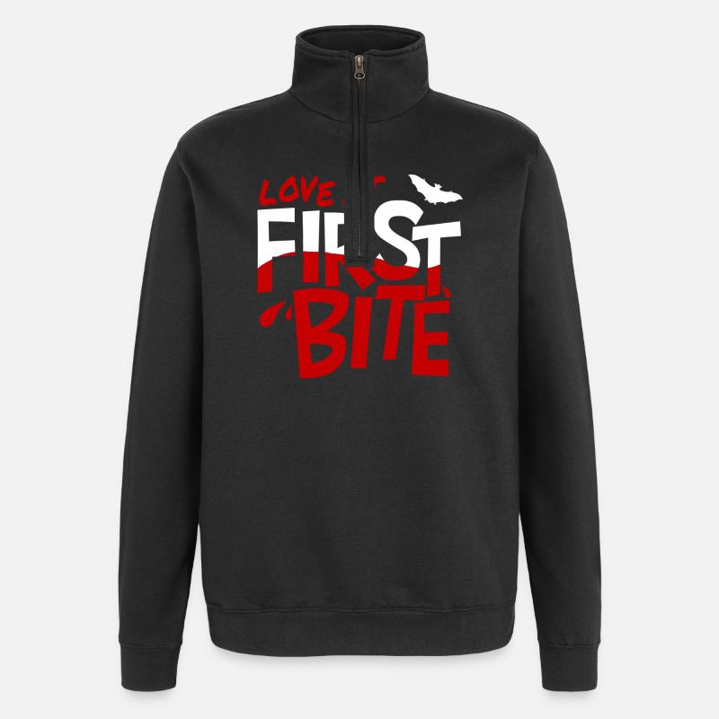 Love_at_first_bite - Quarter-Zip Sweatshirt - black