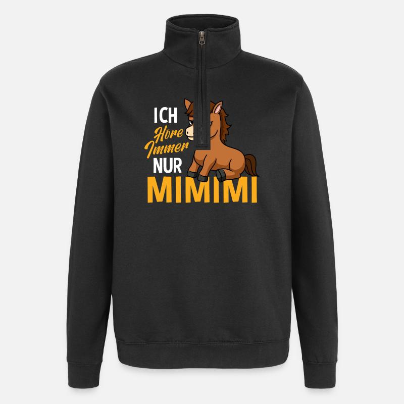J'entends toujours seulement un cheval Mimimi - Sweat à zip 1/4 - noir