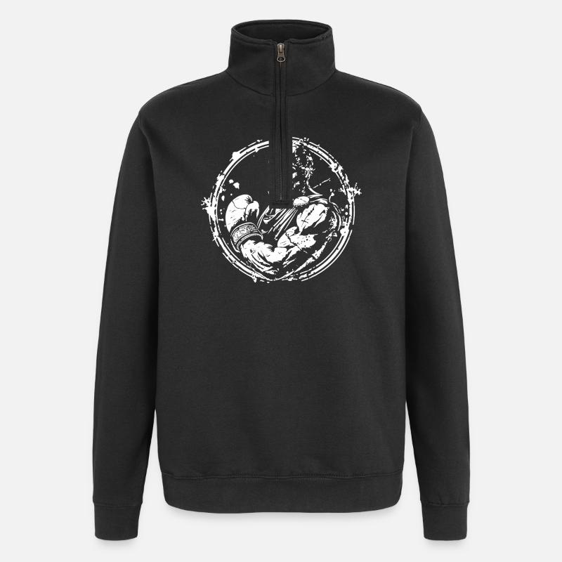 Kämpfer Boxer Boxen MMA - Quarter-Zip-Sweatshirt - Schwarz
